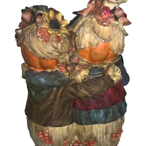 Halloween Corncob Pumpkin Head Couple Centerpiece Table Decoration - Picture 5 of 16